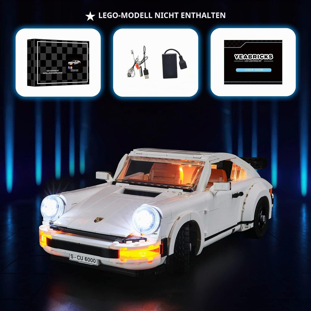 YEABRICKS LED Licht für Lego-10295 Creator Expert Porsche 911 Bausteine Modell (Lego Set Nicht entha