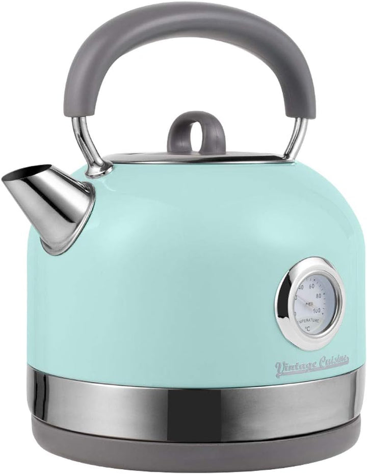 Retro Electric Kettle with Temperature Gauge by Vintage Cuisine (Mint)