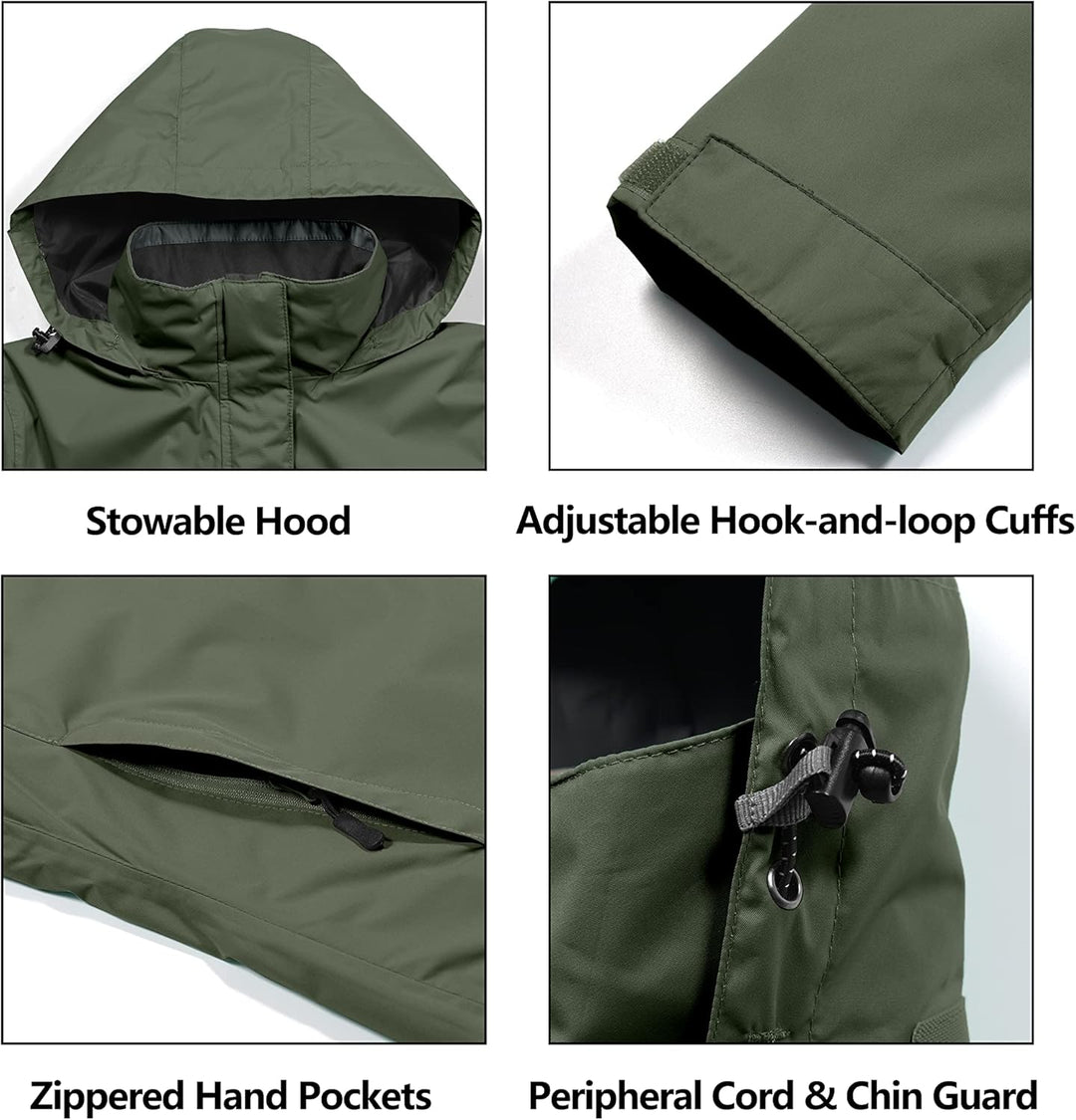 Little Donkey Andy Damen wasserdichte Regenjacke Leichte atmungsaktivem Regenjacke für Outdoor-Windb