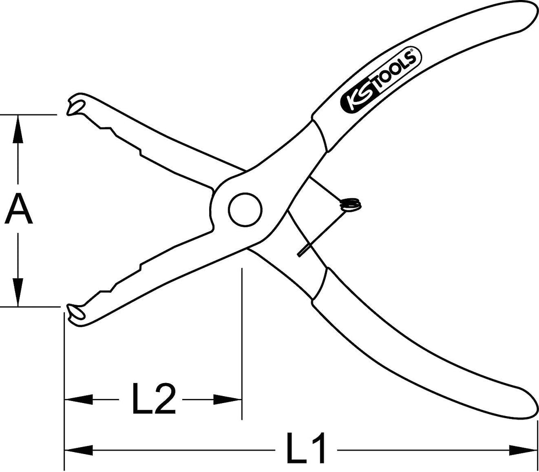 KS Tools 115.1087 Trim-Clip-Zange, Zangenende 35°, 190mm