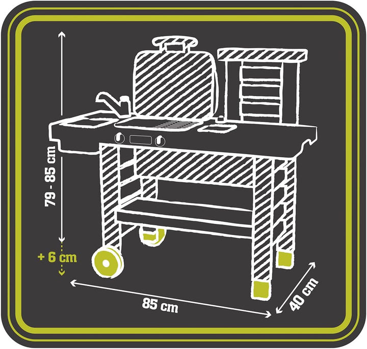 Smoby - Outdoor Gartenspielküche - inklusive Grill, Spülbecken mit Wasserpumpfunktion und vielen Zub