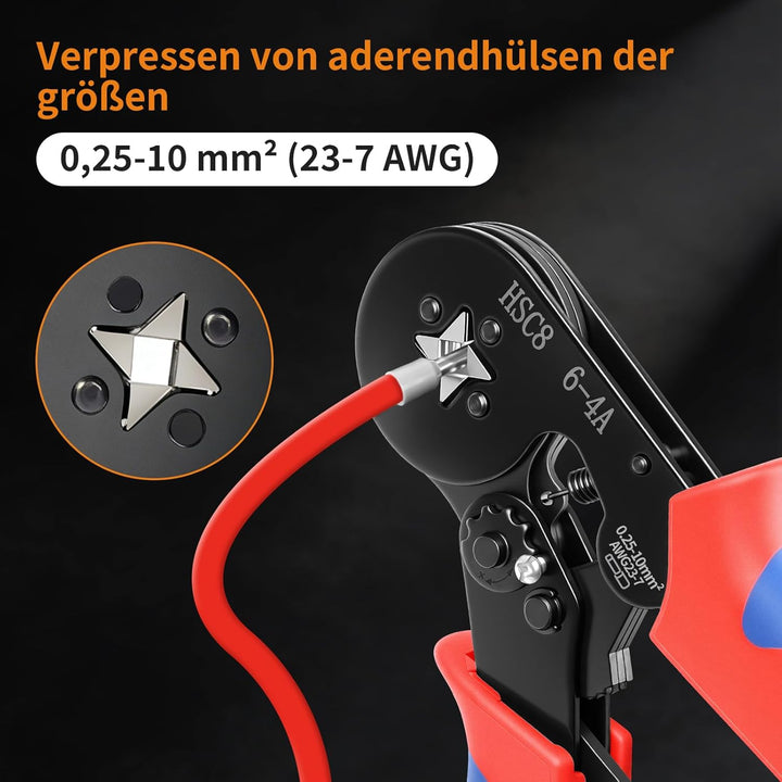 Aderendhülsenzange mit 1900 Stück Aderendhülsen Set für 0,25-10mm² | Selbsteinstellend, Für Heimgebr