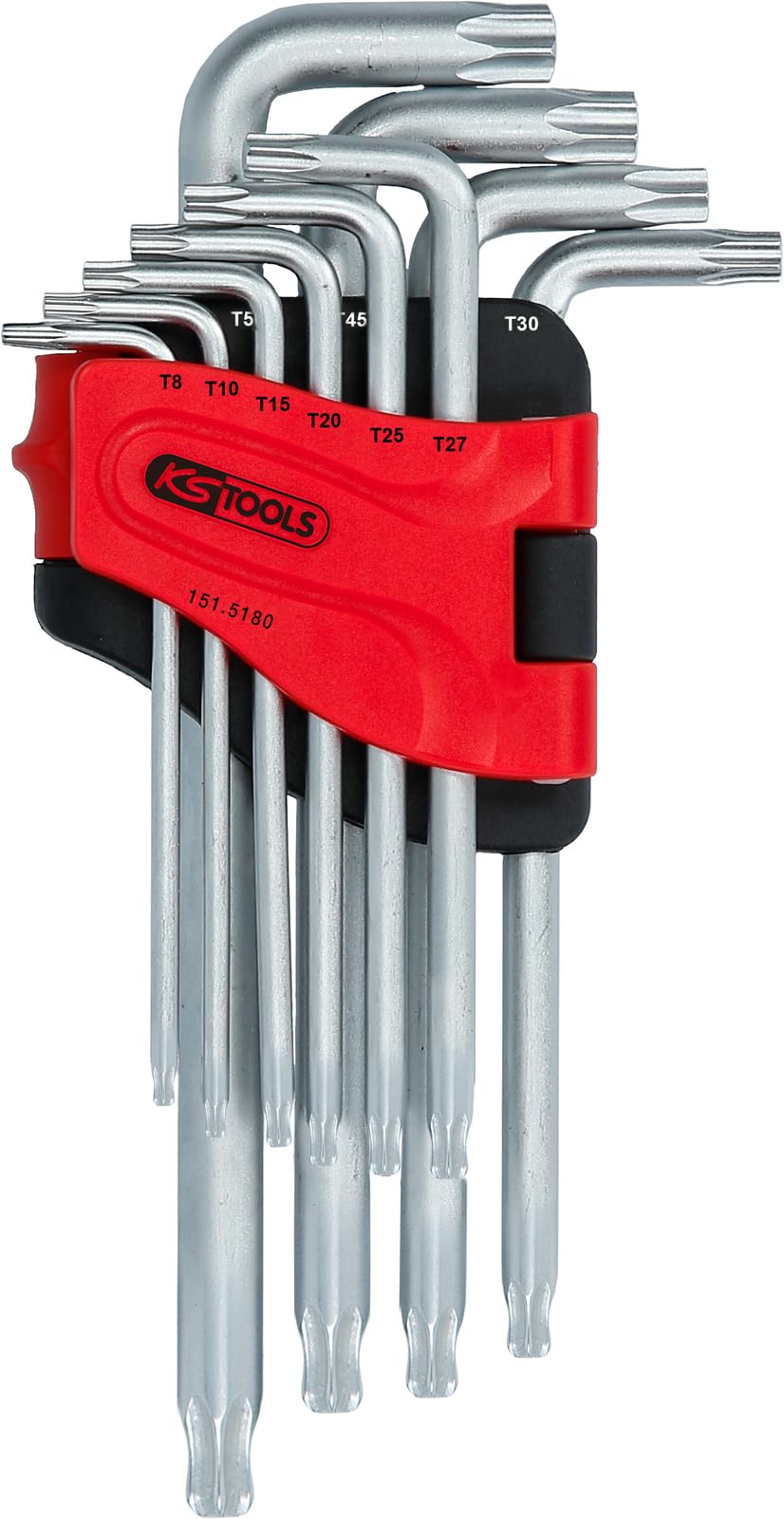 KS Tools 151.5180 Torx-Kugelkopf-Winkelstiftschlüssel-Satz, lang, 10-tlg.
