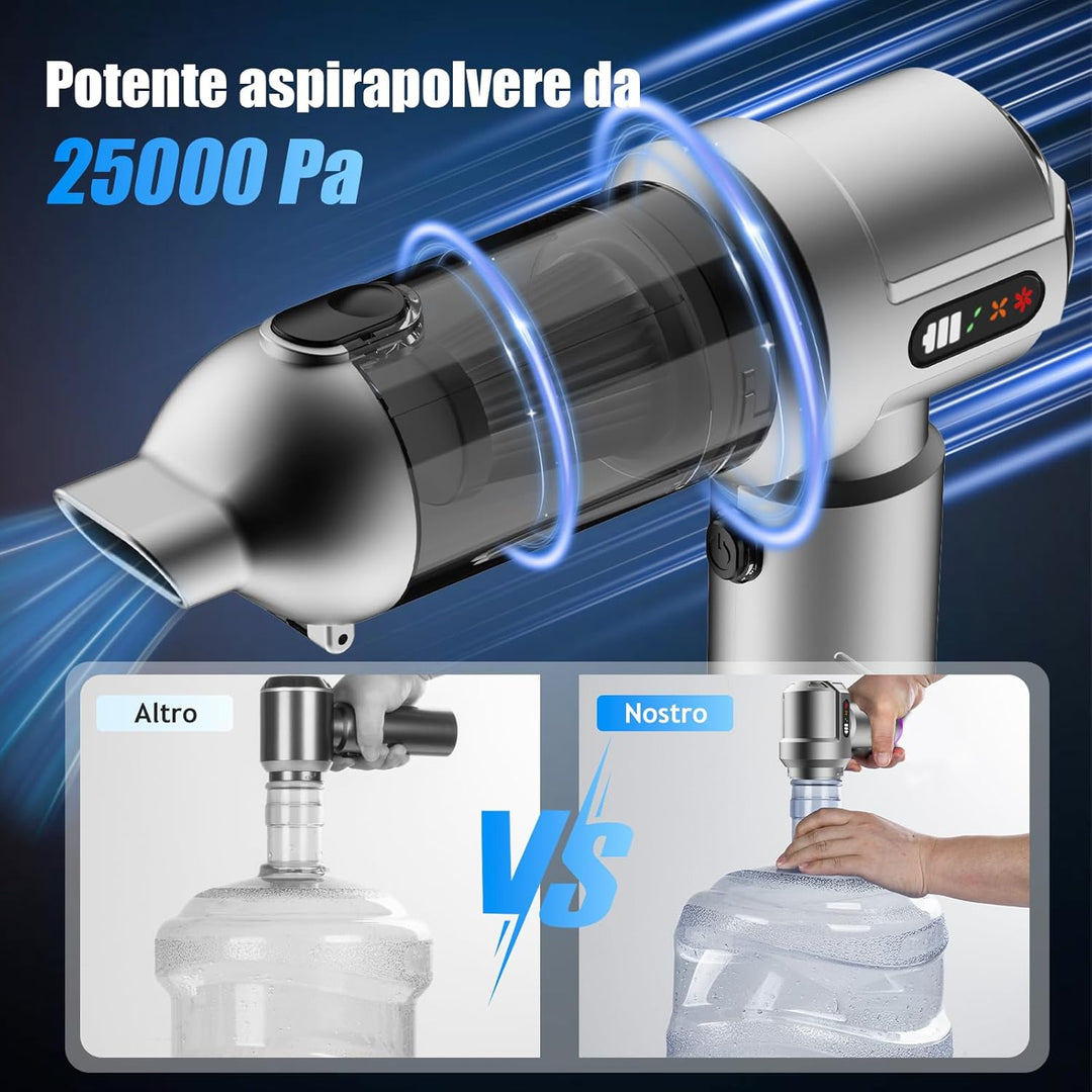 Handstaubsauger, 25000Pa Akku Handstaubsauger Kabellos, 4 in 1 Tragbar Akkustaubsauger mit Automatis