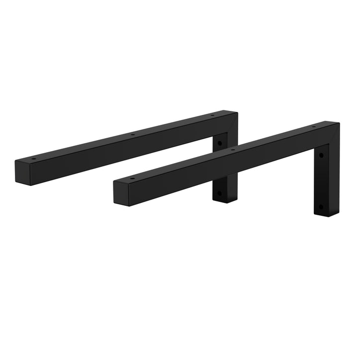 ML-Design 2er Set Wandkonsole Winkel L-Form für Waschtisch, 450x150 mm Schwarz Stahl, Design Waschti