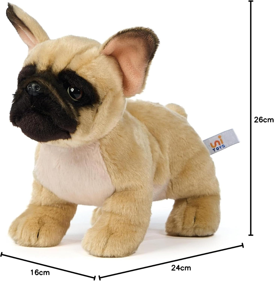 Uni-Toys - Französische Bulldogge (beige) - Ohne Leine - 26 cm (Länge) - Plüsch-Hund - Plüschtier, K