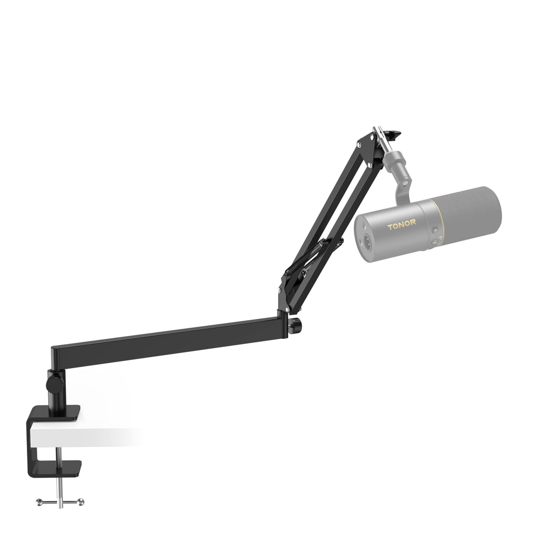 Mikrofon Arm Niedrig Profil, TONOR Low Microphone Boom Arm Auf/Ab voll verstellbar für Gaming Podcas