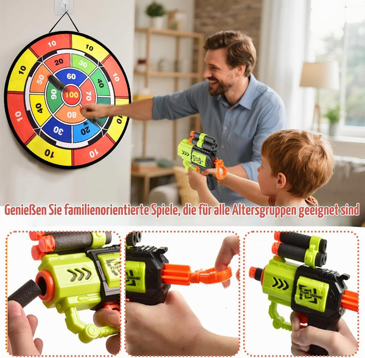Dartscheibe für Kinder, 29"(73 cm) Doppelseitiges Dartscheiben Gartenspiel, Stehendes &amp; Hängendes Wu