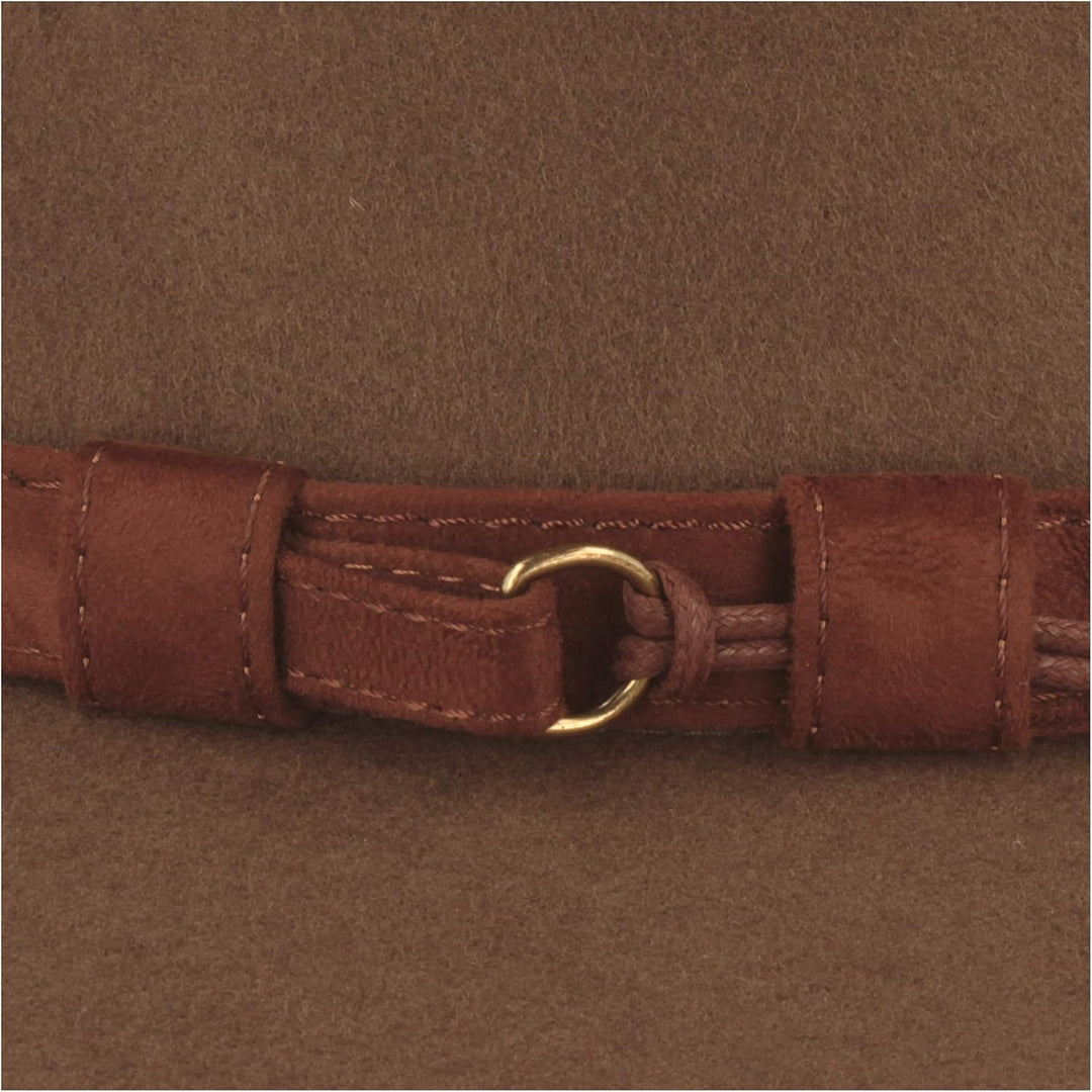 Breiter Rollbarer Outdoor Filzhut Trekkinghut 100% Wolle Hut Wasserabweisend Faltbar Ledergarnitur H