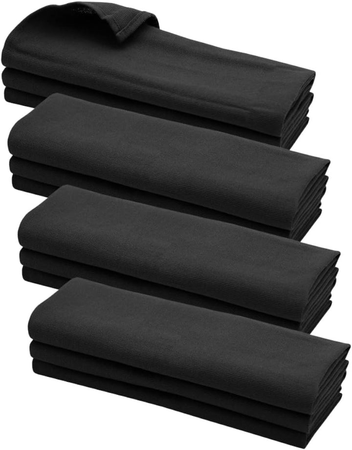Daloual 12x Geschirrtuch/Küchentuch/Putztuch/Poliertuch aus 100% Baumwolle schwarz