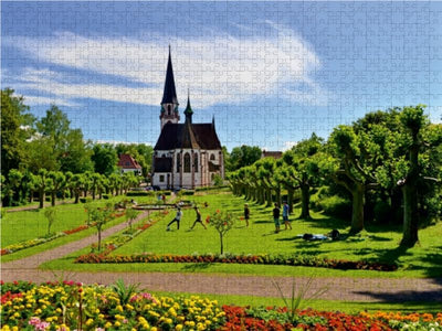 CALVENDO Puzzle Stadtgarten mit Kirche St. Bonifatius 1000 Teile Lege-Grösse 64 x 48 cm Foto-Puzzle