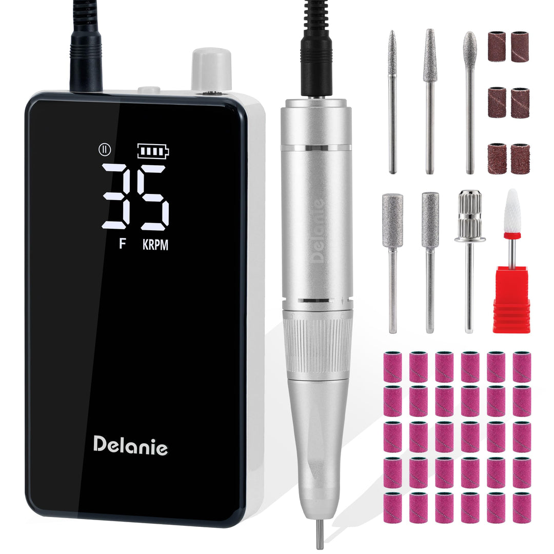 Delanie elektrische Nagelfräser professionell mit 35000 u/min, elektrische Nagelfeile für Gelnägel m