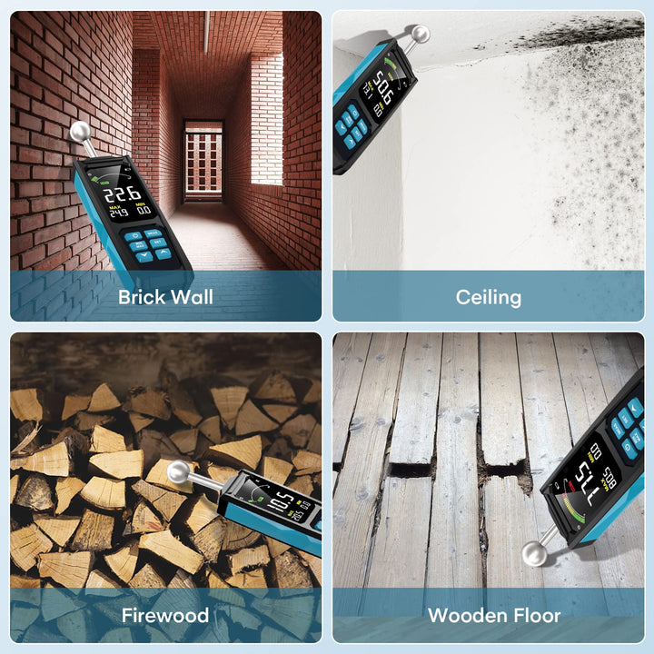 Feuchtigkeitsmessgerät, DURFICST 3-Zoll-HD-Farb-Grossbild-Feuchtemessgerät mit Stoffbeutel, 20-40 mm