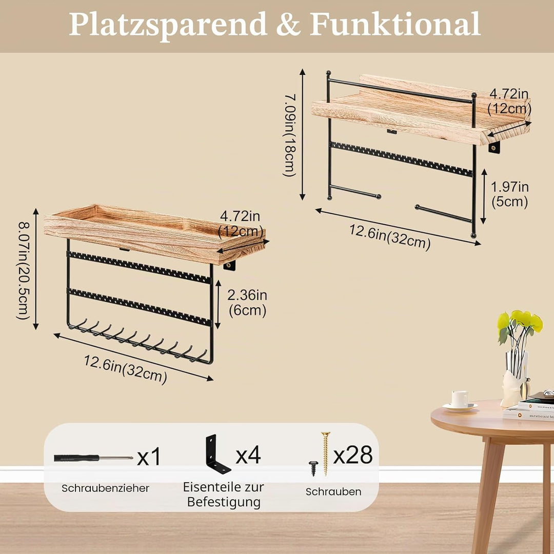 Lolalet 2 Stück hängend Schmuck Organizer Kettenaufhänger Wand Schmuckhalter, Wandmontierte Schmucka