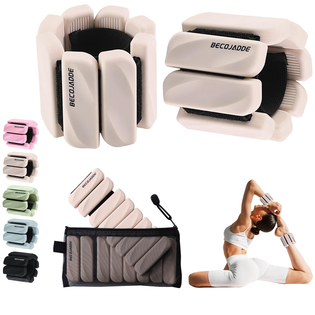 BECOJADDE Gewichtsmanschetten fuss 0.45 KG / 0.9 KG Je Gewichte für Beine und Arme Set 2 Ankle Weigh