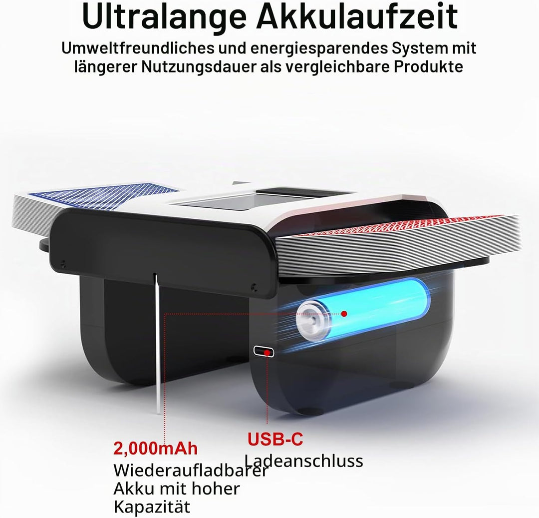 Gelabur Automatischer Kartenmischer, wiederaufladbarer Kartenmischer, Maschine für 1–2 Decks, geräus