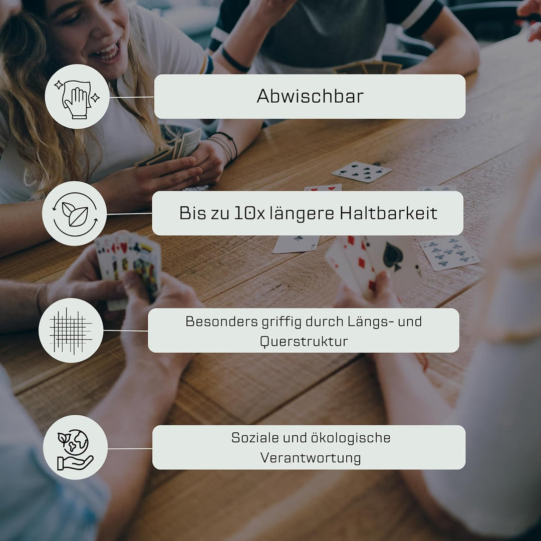 TS Spielkarten Schafkopf Karten Leinen bayrisch, abwischbar + langlebig, bayrisches Blatt Schafkopfk