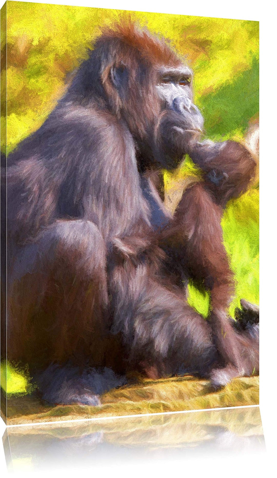 Gorilla-Baby küsst seine Mutter NewArt Format: 100x70 cm auf Leinwand, XXL riesige Bilder fertig ger