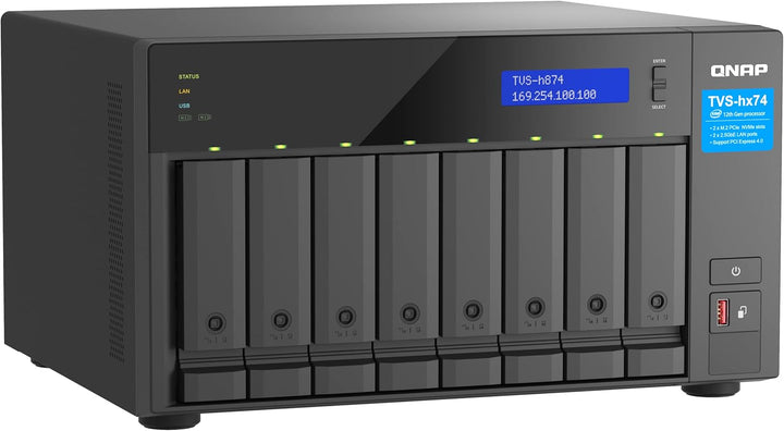 Qnap TVS-h874-i5-32G |Intel Core i5 Prozessor, 32 GB RAM, PCIe Gen 4, Schwarz, 8 Bay 8-bay 32GB RAM,