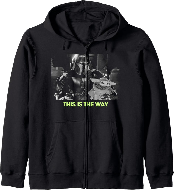 Star Wars Mandalorian & The Child Greyscale Fatherhood Kapuzenjacke