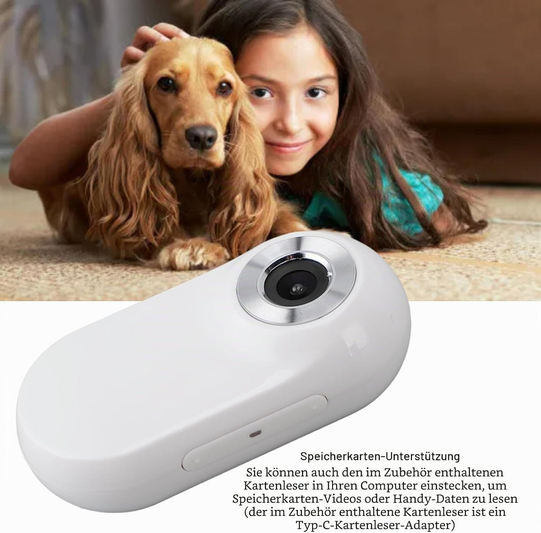 SENECESLI 4K-Kamera für Katzenhalsbänder, HD-Haustierkamera, Unterstützt 128 GB, Erweiterbar, Kleine
