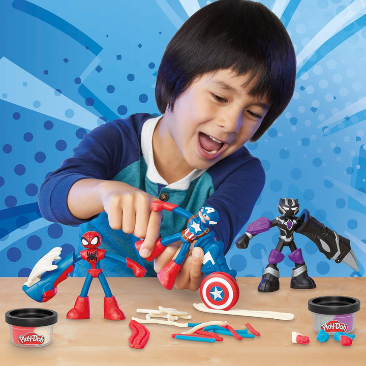 Play-Doh Marvel Helden Abenteuer-Set Action-Figuren Spielset, Marvel Helden Abenteuer-Set