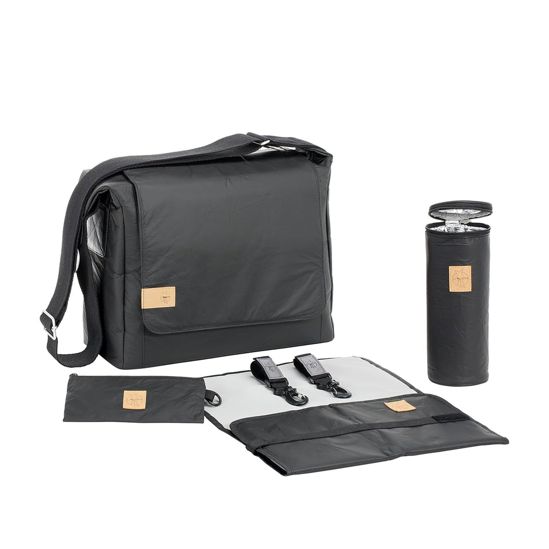 LÄSSIG Baby Wickeltasche Stylische nachhaltig Umhängetasche inkl. Zubehör / Messenger Bag Tyvek, sch