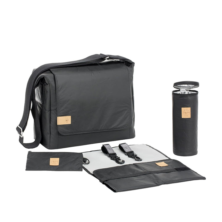 LÄSSIG Baby Wickeltasche Stylische nachhaltig Umhängetasche inkl. Zubehör / Messenger Bag Tyvek, sch