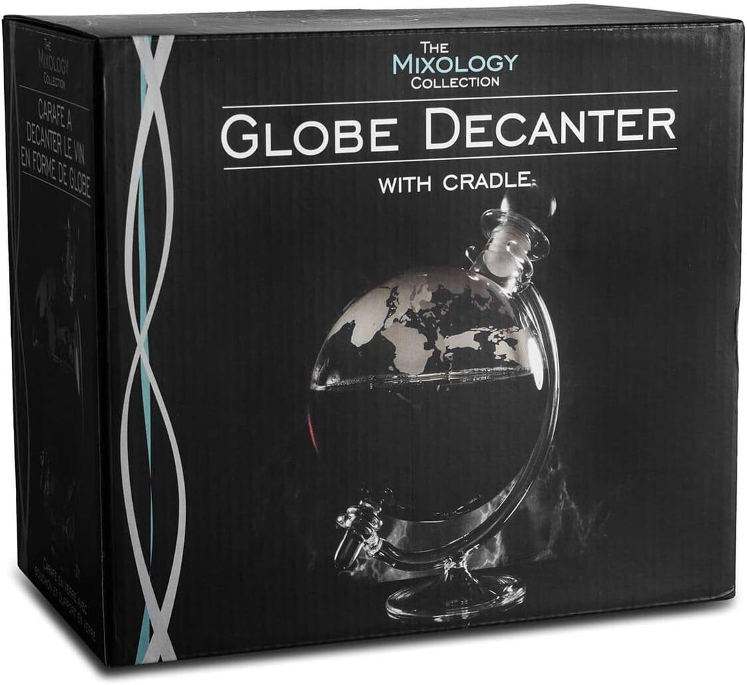 Jeray Mixology Globe Whisky Dekanter Glas mit Wiege