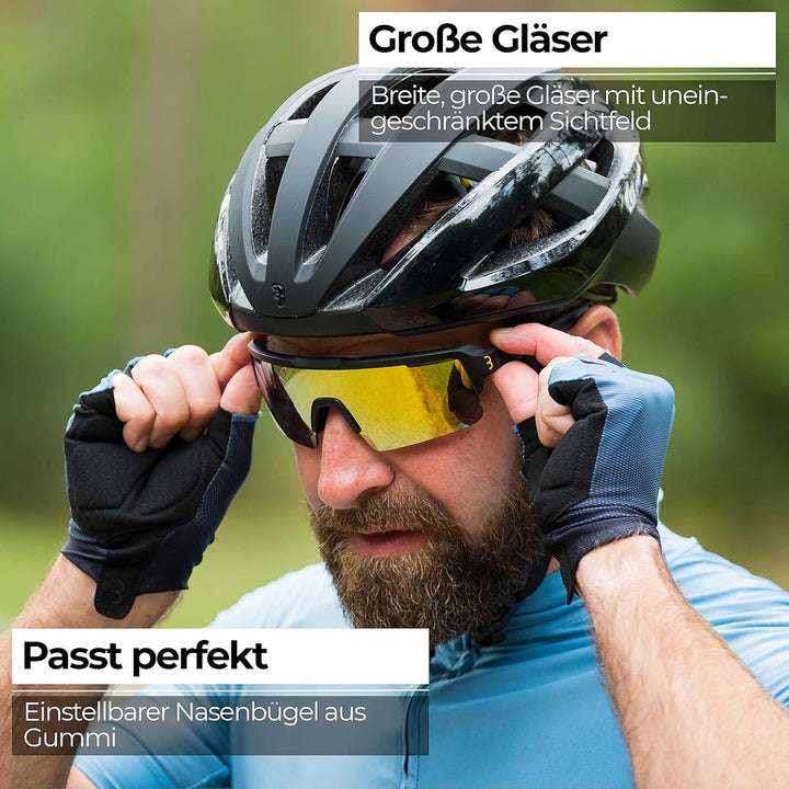 BBB Cycling Unisex-Adult Fahrrad Sportbrille Modernes Grosses Glas Grilamid MTB Rennrad Kies Damen u