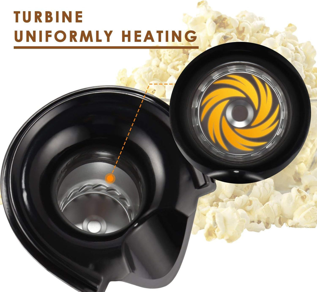 Popcornmaschine 1200W, Heissluft Popcorn Maker Kompakte Heissluft-Kochmaschine ohne Fett, mit Messbe