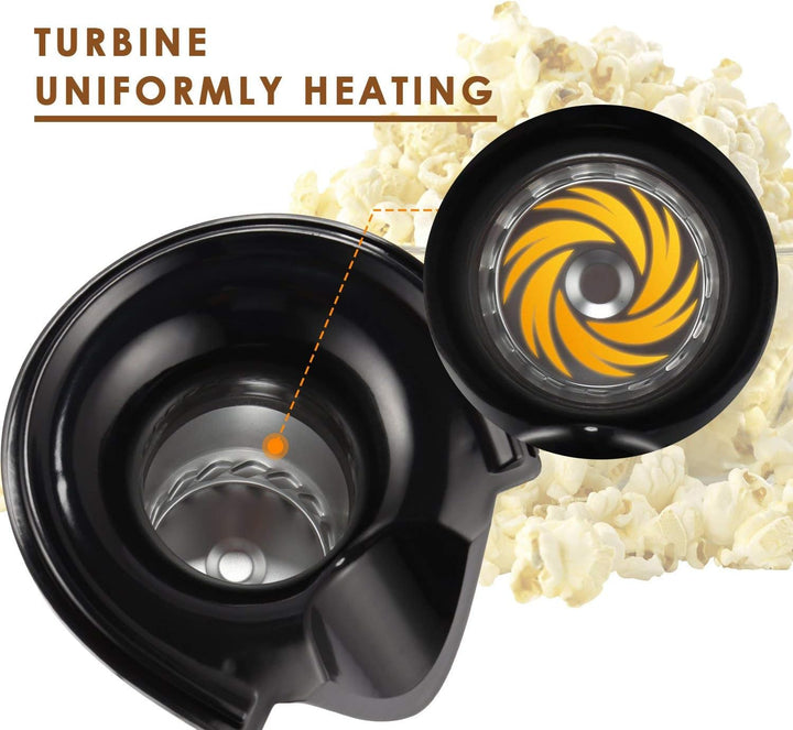 Popcornmaschine 1200W, Heissluft Popcorn Maker Kompakte Heissluft-Kochmaschine ohne Fett, mit Messbe