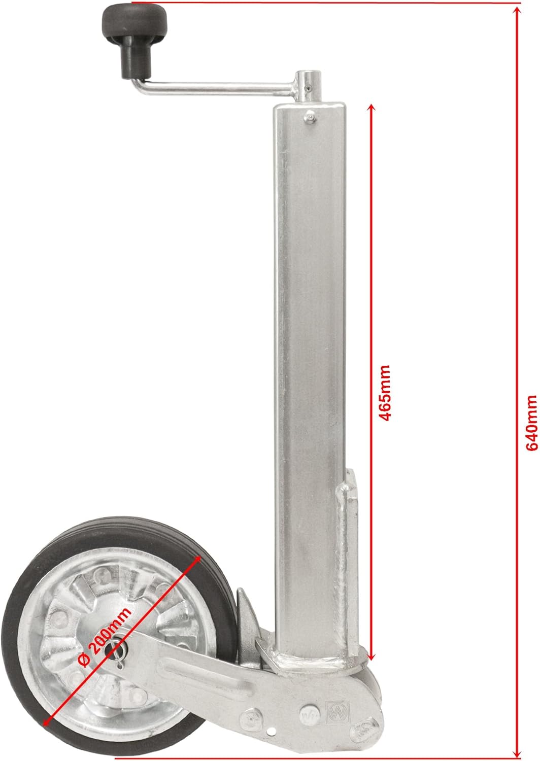 The Drive | Anhänger Stützrad 500KG | vollautomatik | 60x60mm Vierkant-Rohr mit 6-Loch Anbauflansch