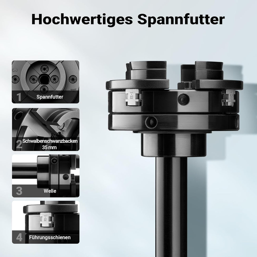 Wiltec Ersatz Spannfutter für Drechselbank, Drechselfutter passend für M33 x 3,5-Gewinde, Backenfutt
