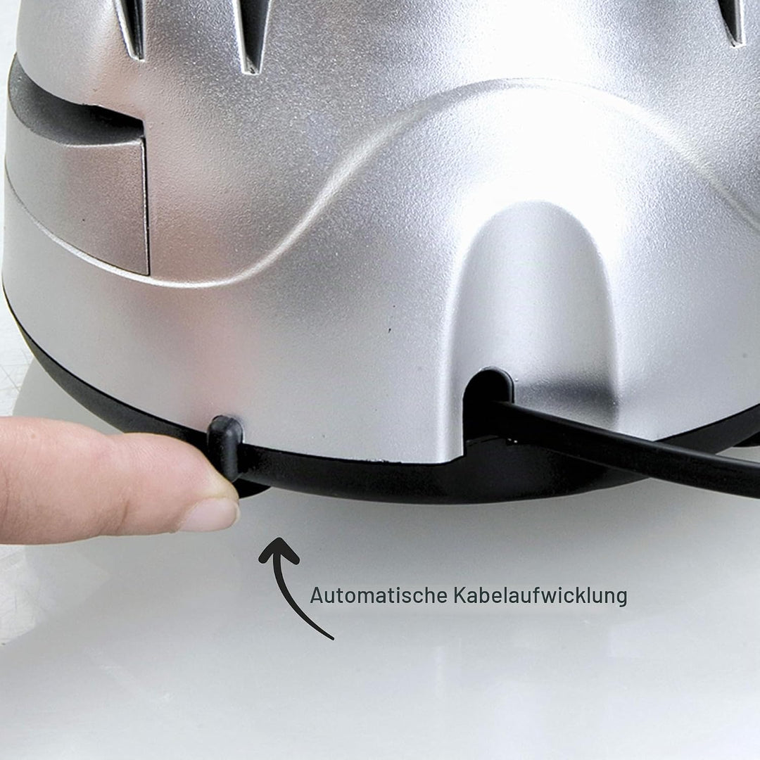 LACOR Elektrische Messerschärfer, Steel, Silber 13.5 x 15 x 9, 13.5 x 15 x 9 cm