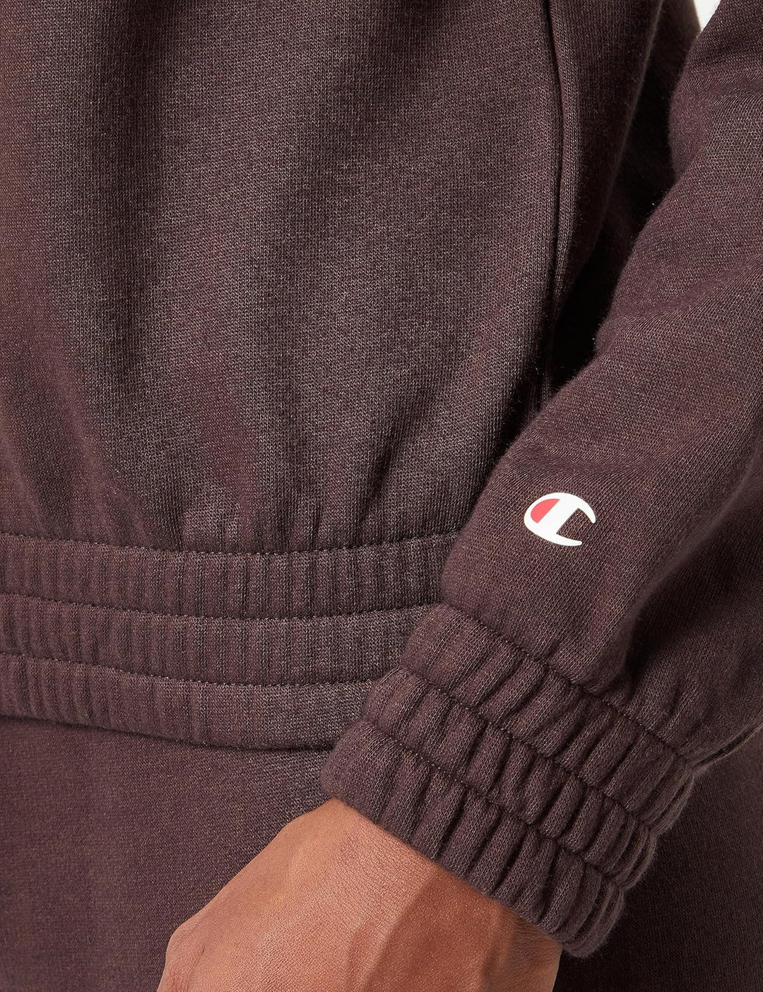 Champion Damen Legacy Sweatsuits Heritage W-Light Powerblend Fleece Boxy Hooded Sportanzug L braun,