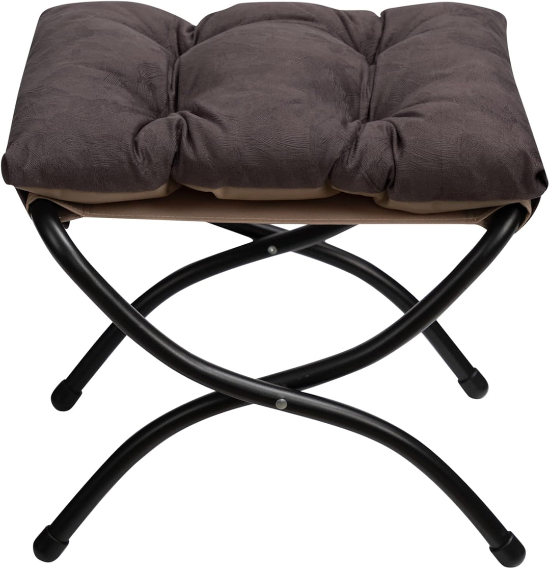 HollyHOME Fusshocker Fussstütze Klapphocker, Faltbar Sitzhocker mit Metallbeinen, Abnehmbar Gepolste