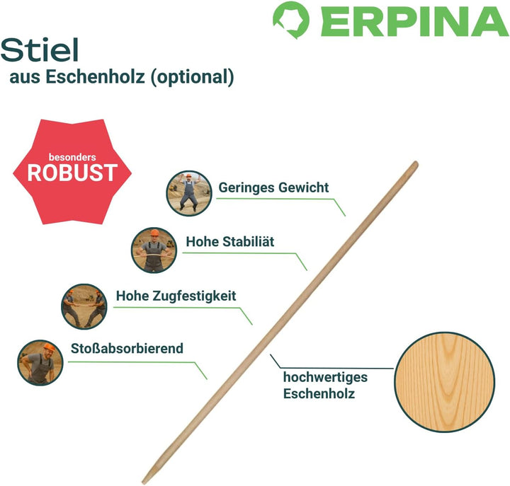 3er Pack Laubbesen 40cm - robuste Harke, Rechen mit Kunststoffkopf, Profiqualität für effizientes La