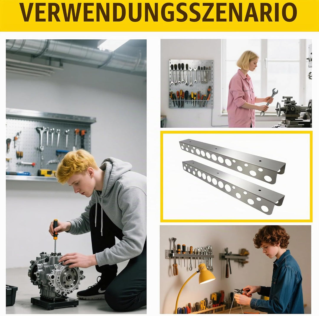 2 Stück Zangenhalter Wandhalterung Set,40 cm Edelstahl Wandhalterung Werkzeug,Werkzeug Wandhalter mi