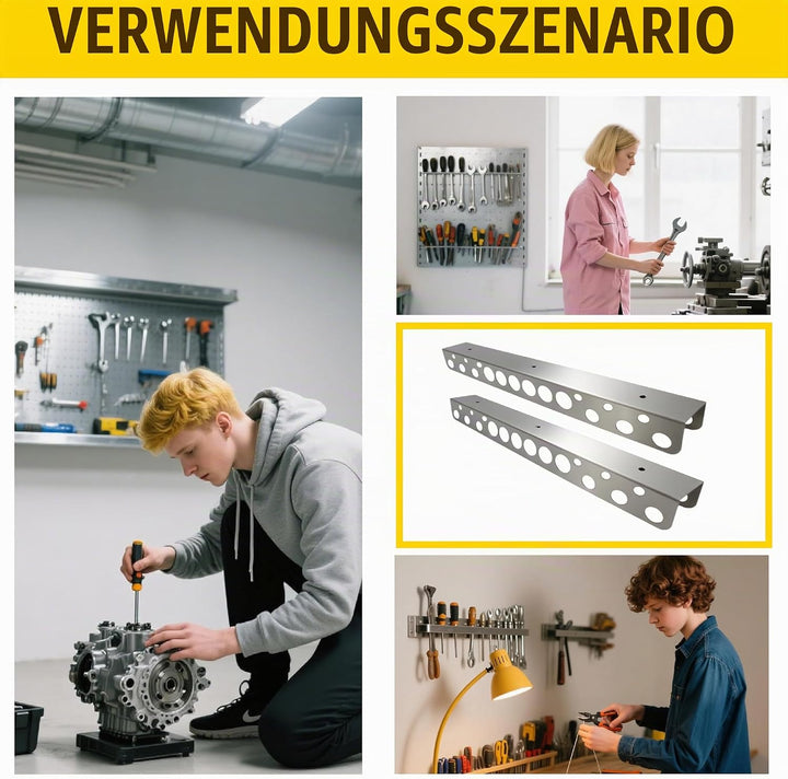 2 Stück Zangenhalter Wandhalterung Set,40 cm Edelstahl Wandhalterung Werkzeug,Werkzeug Wandhalter mi