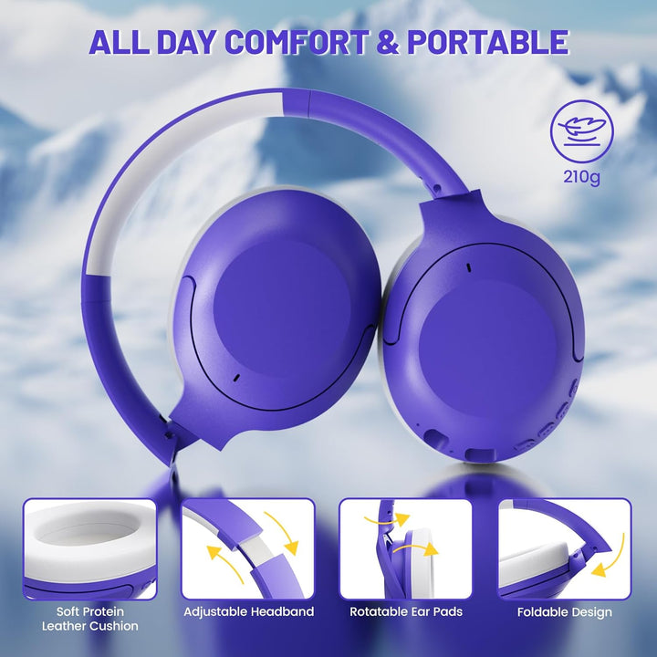 ATTACK SHARK G300 ANC Kabellose Kopfhörer, Ultraleicht Faltbare Over-Ear Kopfhörer mit Kabel/Bluetoo