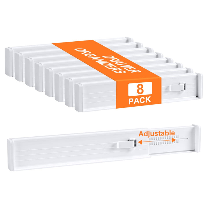 Homsorout 8er Set Schubladentrenner Verstellbar (32.6-56cm) Kunststoff Schubladentrenner, Kleidersch