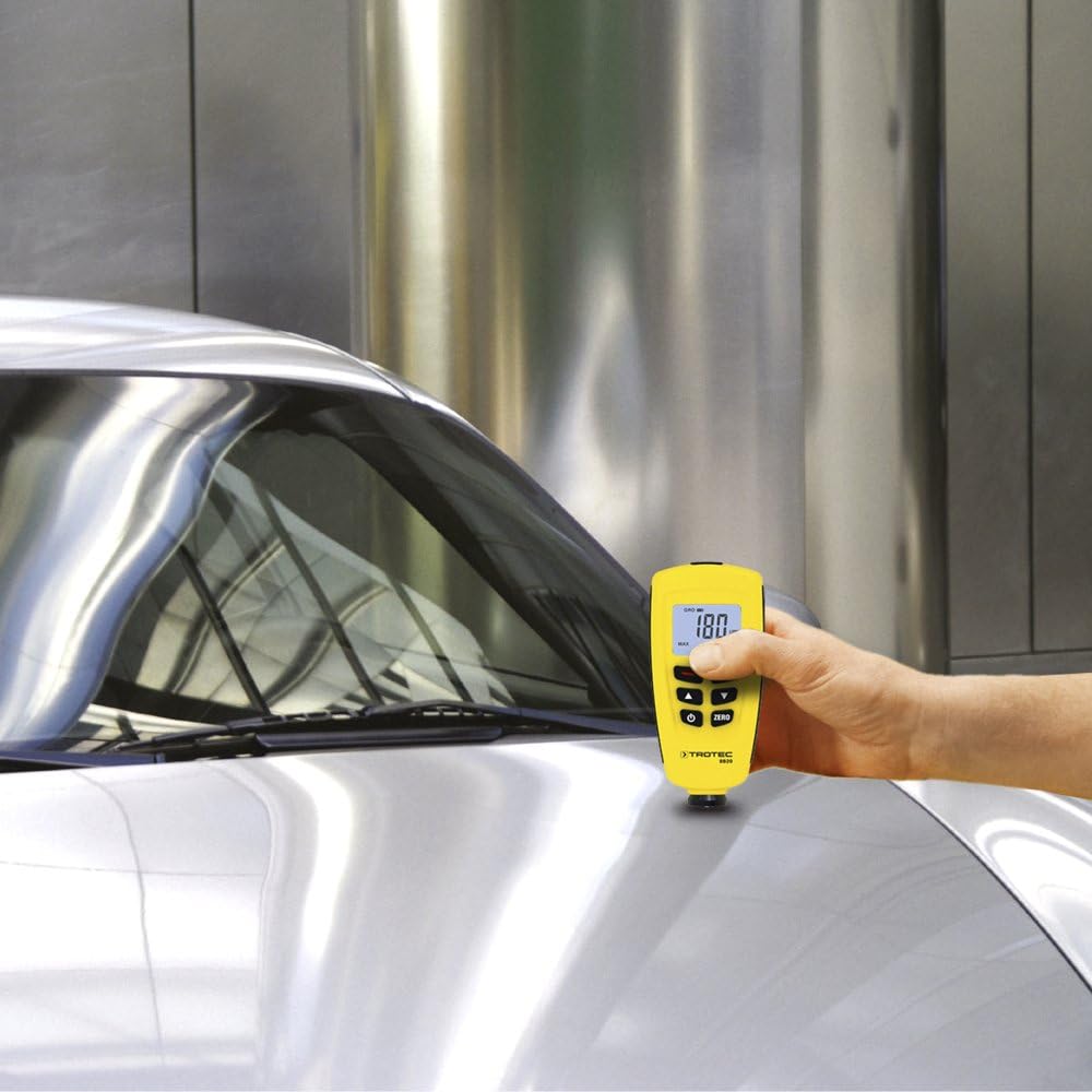 TROTEC Lackmessgerät BB20 – Lackschichten Messgerät für Auto – Messbereich 0 bis 1.250 µm, Speicher