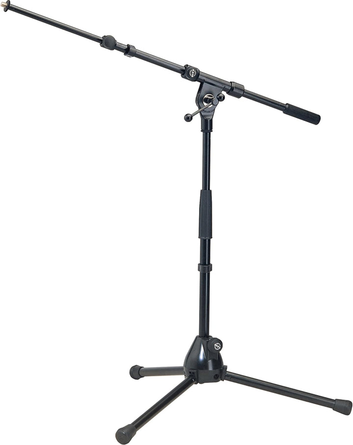 K&M 259 Mikrofonstativ Halbhoch für Drums, 3/8“ Schwarz Stahl, Schwenkarm, bis 74,5 cm ausziehbar –