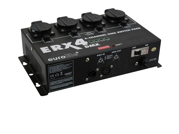EUROLITE ERX-4 DMX Switchpack | 4-Kanal-Switchpack, bis zu 5 Ampere belastbar, Schaltung per Relais