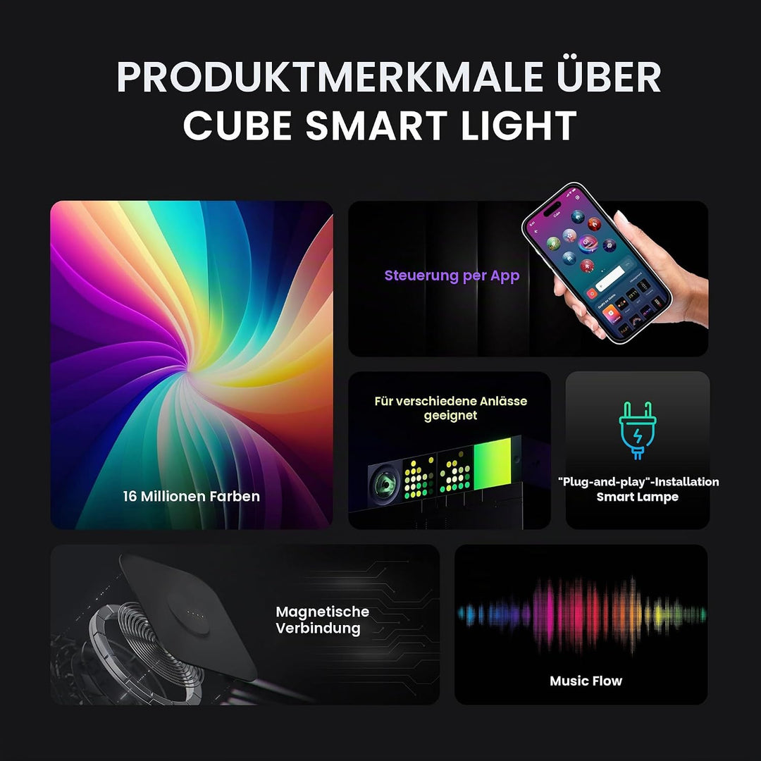 Yeelight Cube Smart Lamp – Light Gaming Cube Matrix – Rooted Base