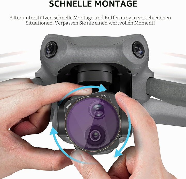 STARTRC 4er-Pack ND/PL Filter Set für DJI Air 3 Zubehör, Mehrfach Beschichtetes HD-Glas, Kein Farbst