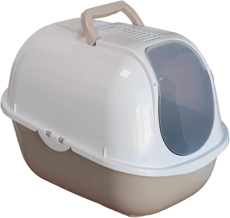 Katzentoilette Sondermodell 50 Katzenklo Schaufel Filter Haube Weiss und graubeige Comfy graubeige,
