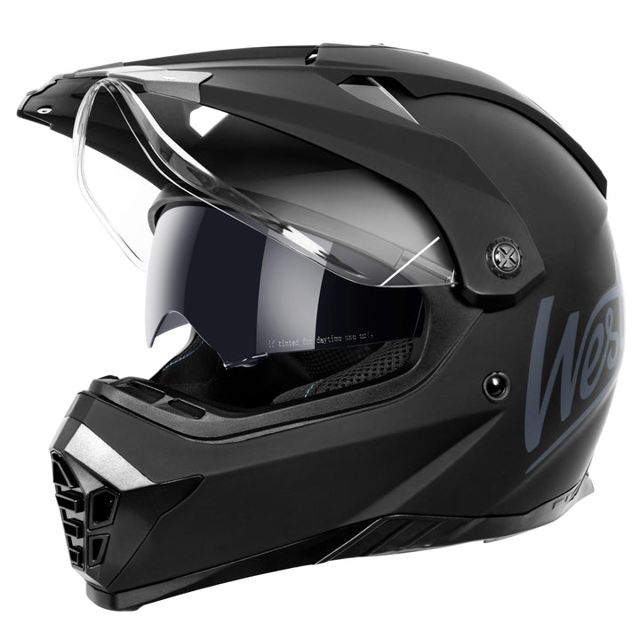 Westt Motocross Fullface MTB Helm Motorradhelm Herren Damen mit Doppelvisier Integralhelm Cross Moto