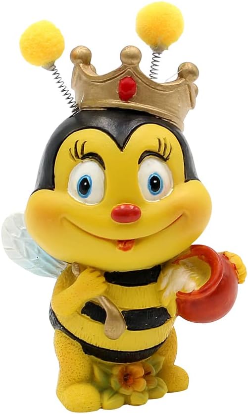 Dekohelden24 Dekofigur Bienenpaar mit Honigtopf, 2er Set, Gartendeko, Polyresin, Grösse: L/B/H ca. 5